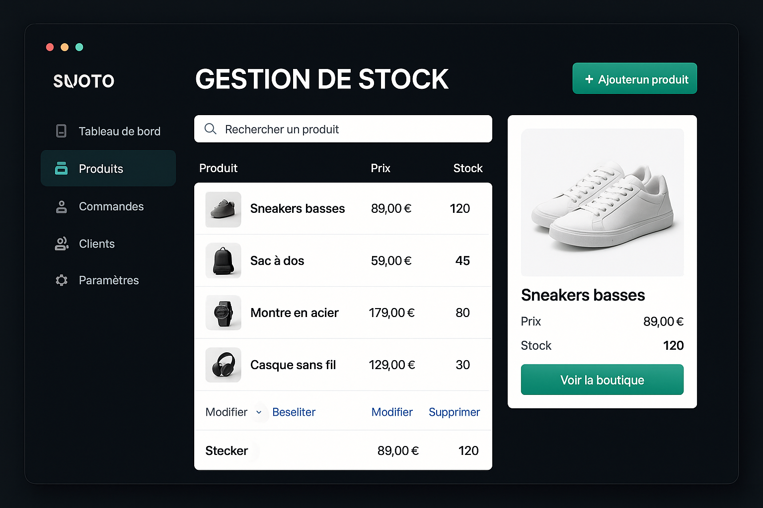 Gestion des stocks